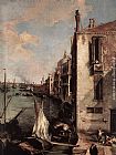 Grand Canal, Looking East from the Campo San Vio (detail) by Canaletto